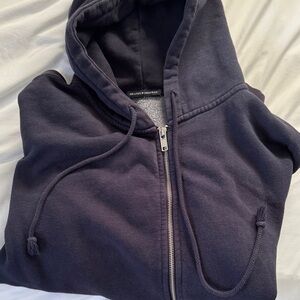 Brandy Melville Navy Zip-Up Hoodie